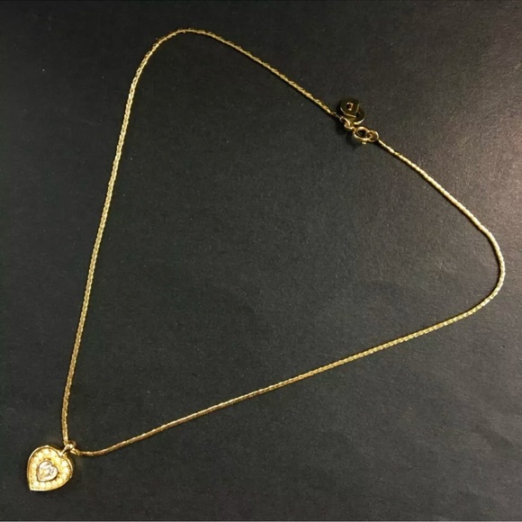 Dior Jewelry - Christian Dior Heart Crystal Rhinestones Necklace